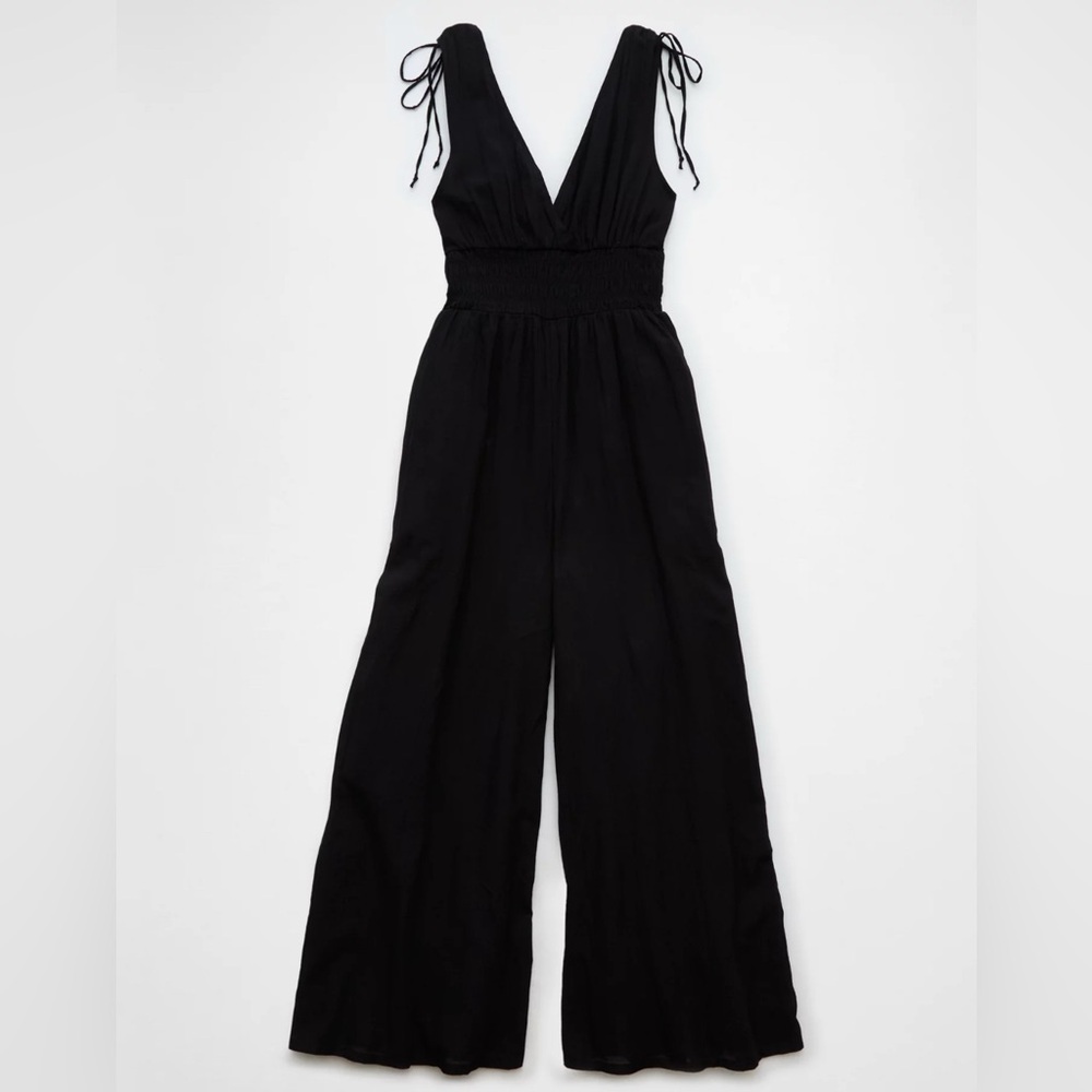 American Eagle V-Neck Smocked Jumpsuit